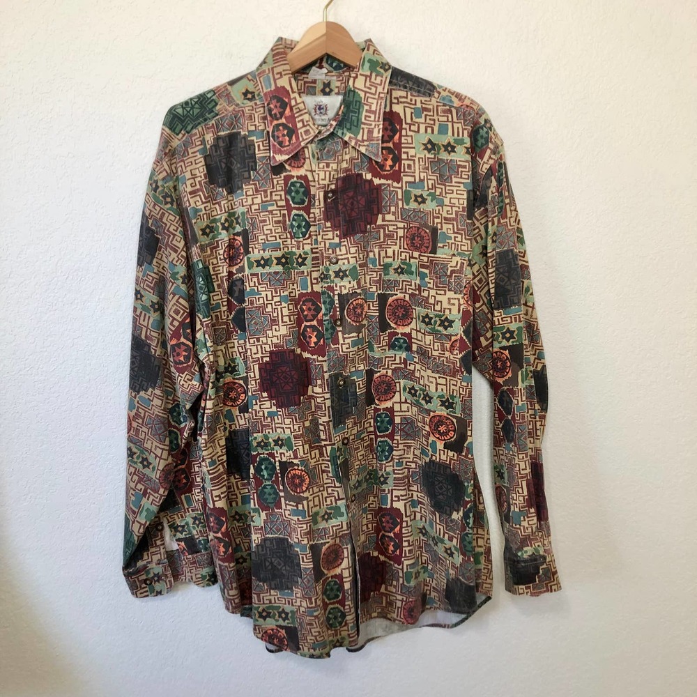 Vintage Territory Ahead Long Sleeve Button Up Shirt